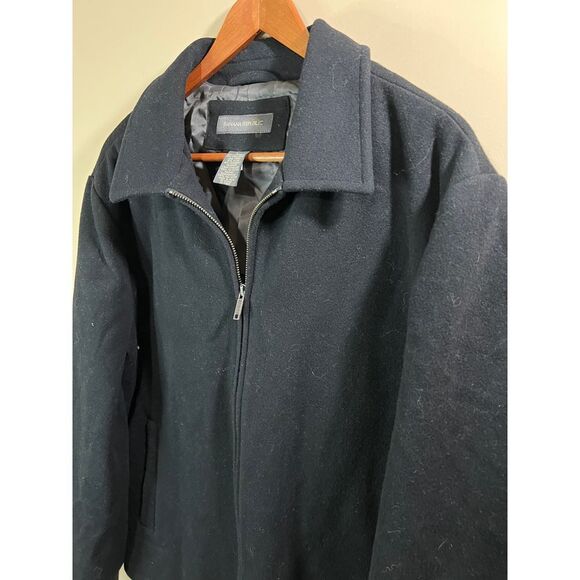 Banana Republic Black Wool Blend Zip Up Jacket Classic Professional Outerwear‎ - Picture 4 of 6